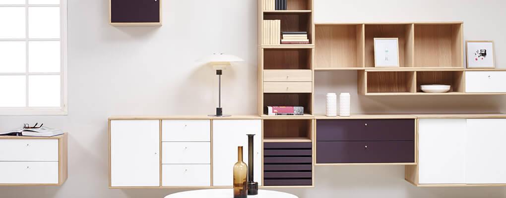 reolopstilling med plads til opbevaring af alt du holder kært